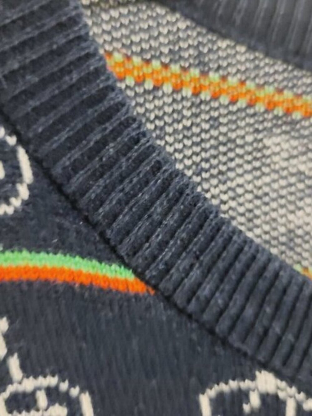 Forever 21 Men | Navy Bicycle Print & Striped Crewneck Sweater (Size Medium) - Picture 6 of 12